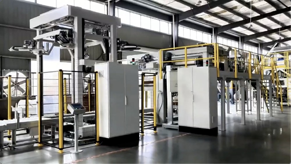 Auto Bagger, Palletizer, And Film Wrapping Line